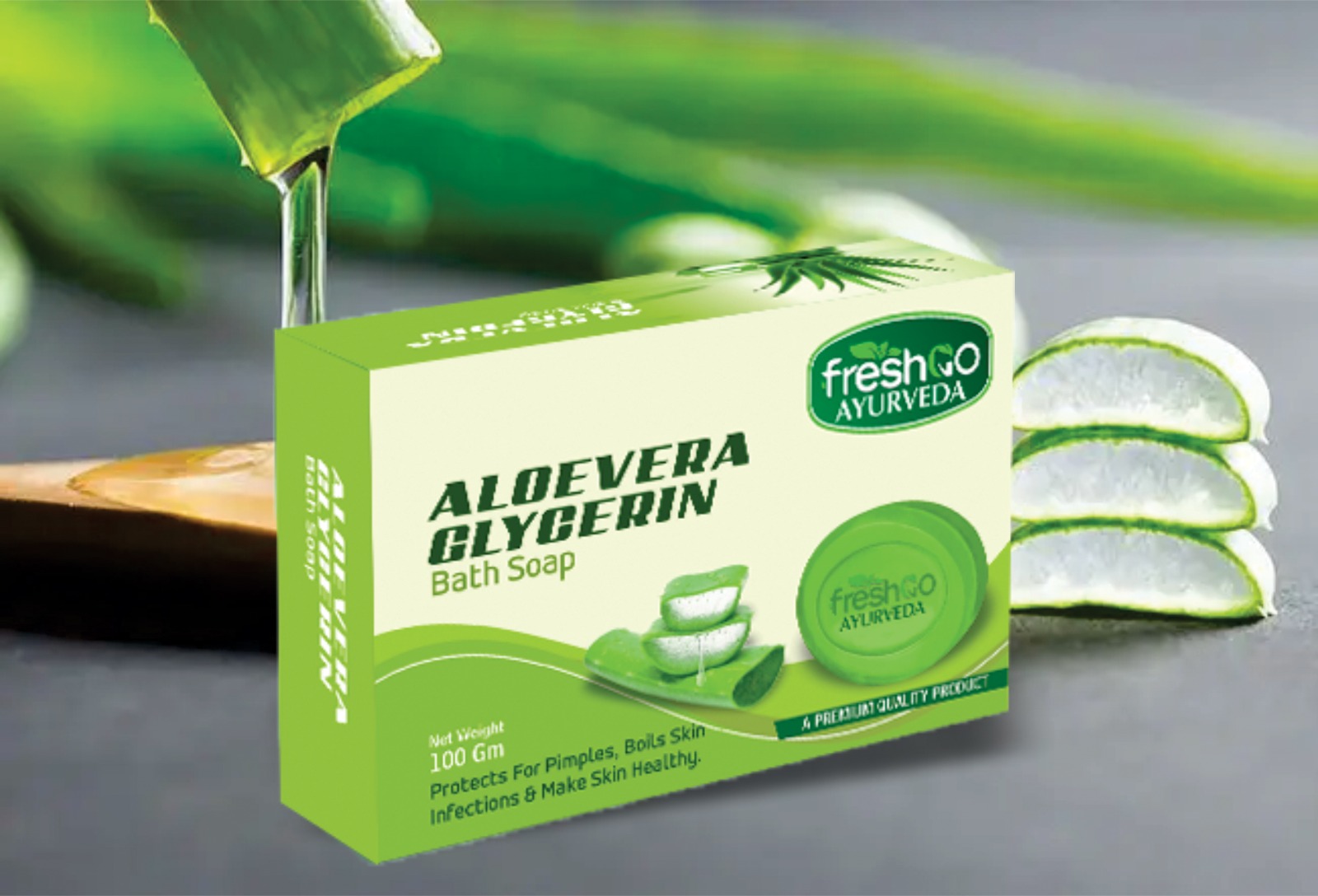 Freshgo ayurveda Aloevera Glycerin bath soap 100gm