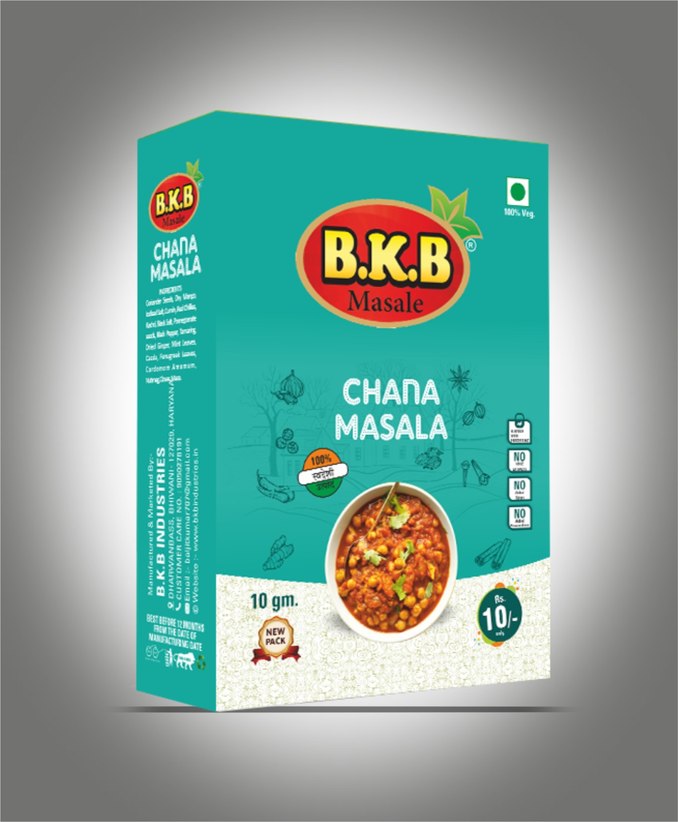 BKB Chana masala 10 gm spicy chole masala